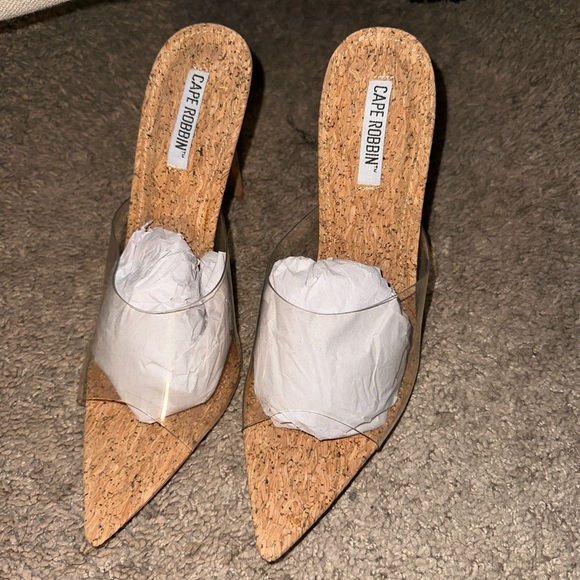 NWT Clear Cork Mules - Picture 5 of 8